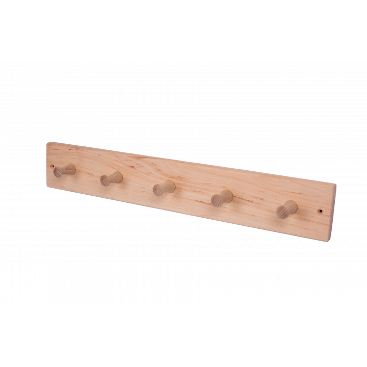 Wooden hanger with 5 hooks