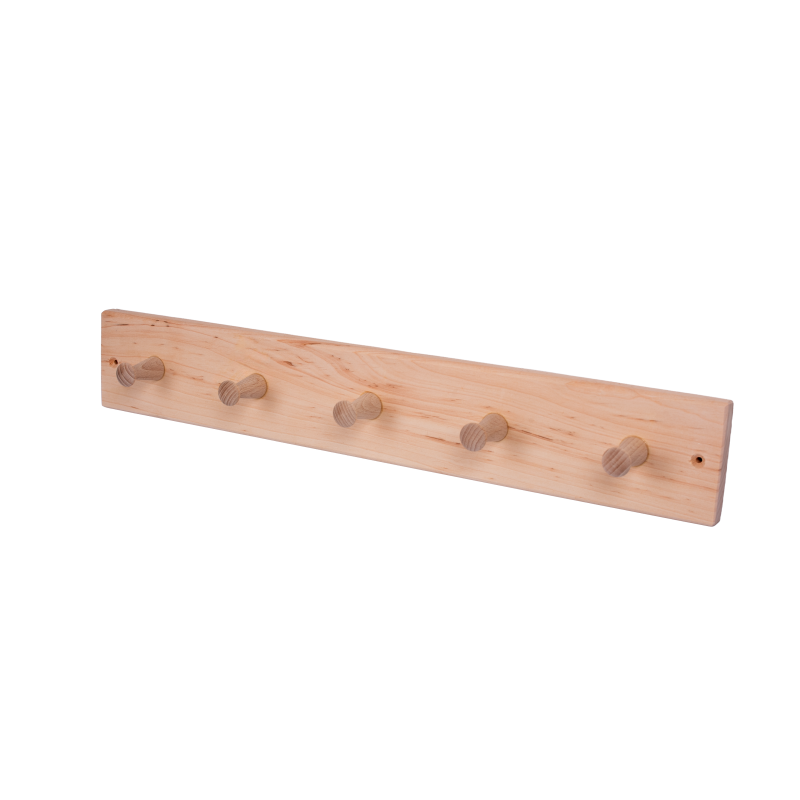 Alder wooden hanger with 5 hooks