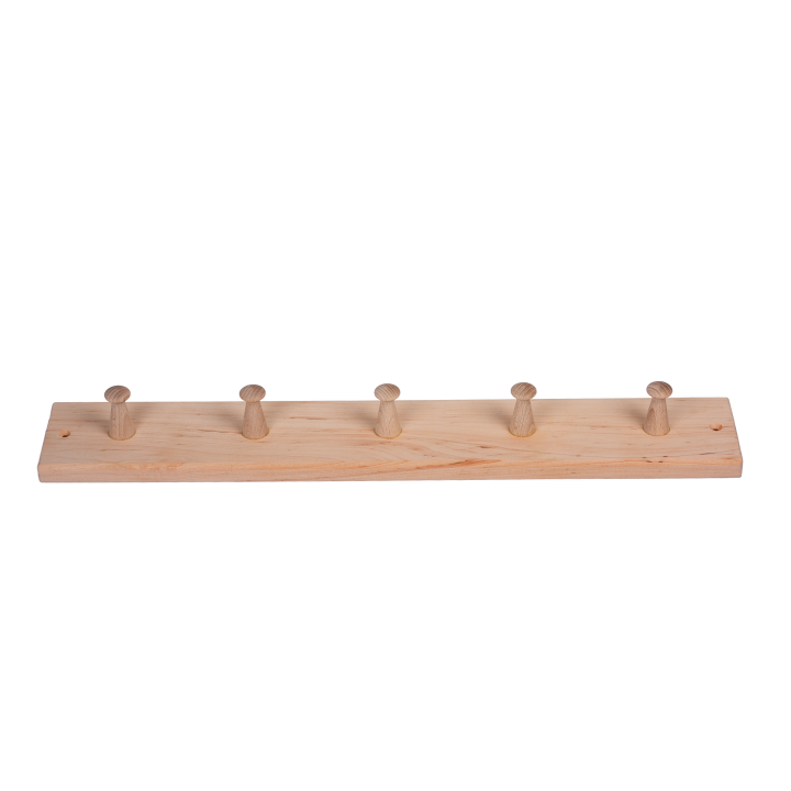 Wooden hanger with 5 hooks