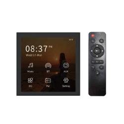 Touch screen BT wall mount amplifier home stereo audio amplifier B4, black