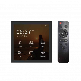 Touch screen BT wall mount amplifier home stereo audio amplifier B4, black