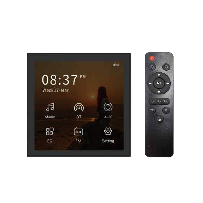 Touch screen BT wall mount amplifier home stereo audio amplifier B4, black