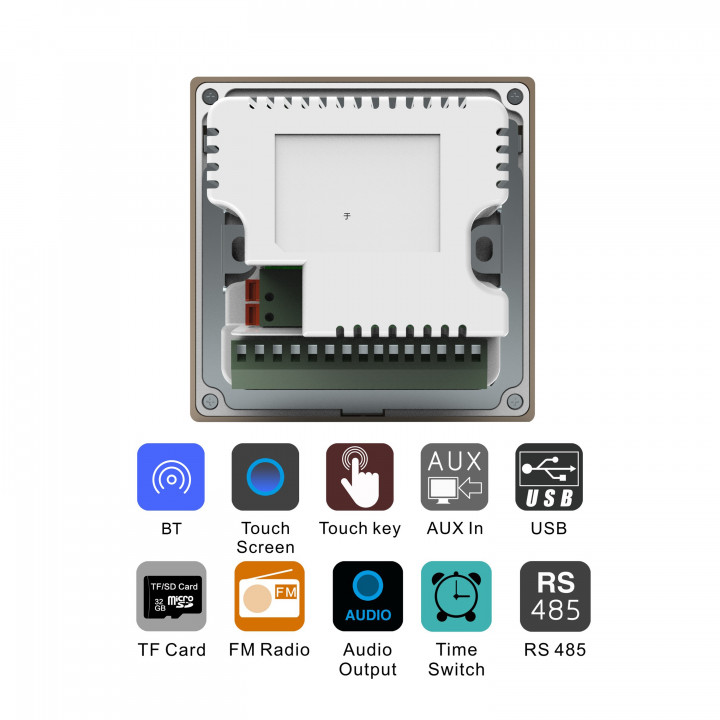 Touch Screen BT wall mount amplifier HELMER L60