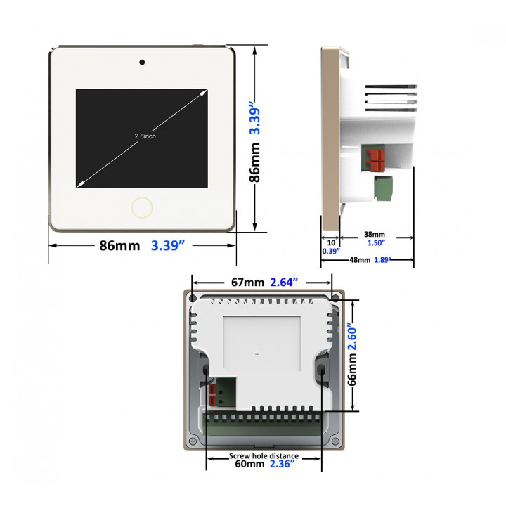 Touch Screen BT wall mount amplifier HELMER L60