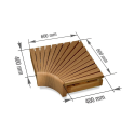 Corner module for modular sauna benches - 10