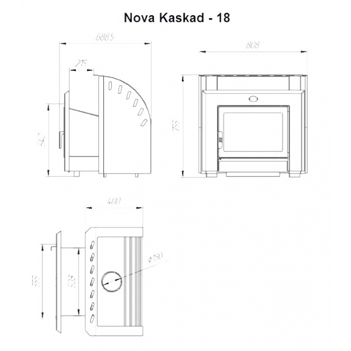 Woodburning sauna heater - NOVA KASKAD 18