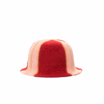 Sauna hat - Striped, red, white, yellow