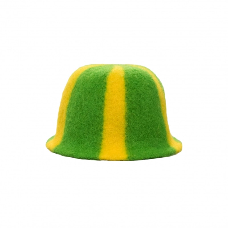 Sauna hat - Striped, green, yellow