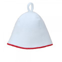 Sauna hat - White with a red stripe - 0
