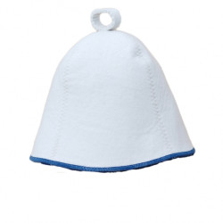 Sauna hat - White with a blue stripe  Sauna hat - White with a blue stripe