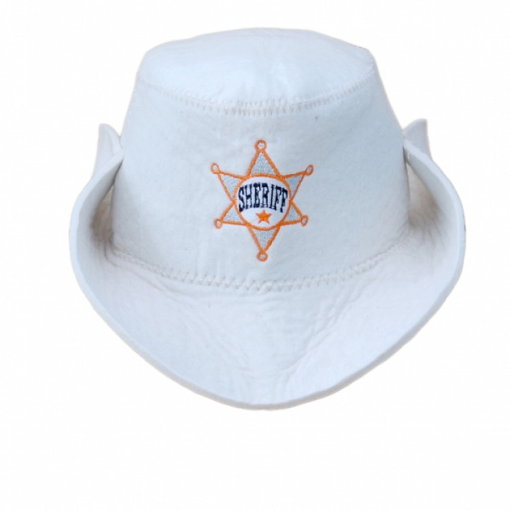 Sauna hat - Sheriff, white
