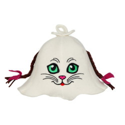 Sauna hat - Cat with pigtails  Sauna hat - Cat with pigtails