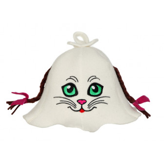 Sauna hat - Cat with pigtails