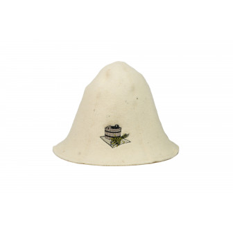 Sauna hat - BUCKET AND SAUNA WHISKS, white