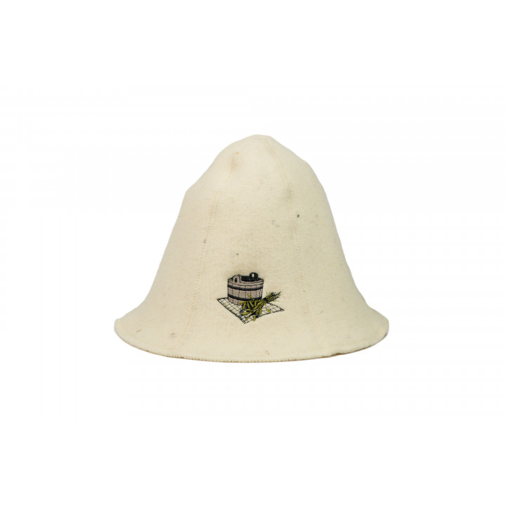 Sauna hat - BUCKET AND SAUNA WHISKS, white