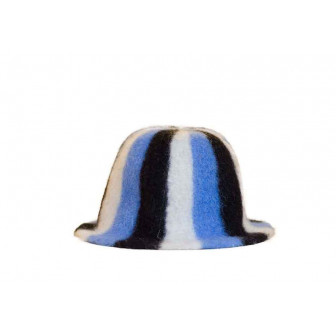 Sauna hat - Striped, white, blue, black