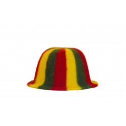 Sauna hat - Striped, yellow, green, red  Sauna hat - Striped, yellow, green, red