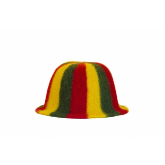 Sauna hat - Striped, yellow, green, red