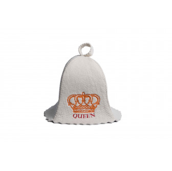 Sauna hat - QUEEN, white