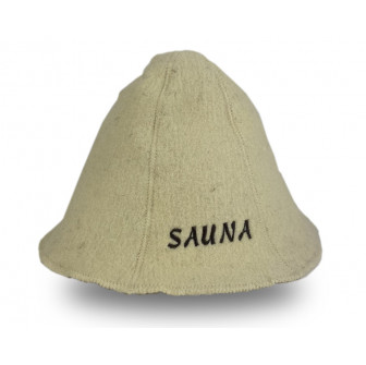 Sauna hat - SAUNA, white, woolen