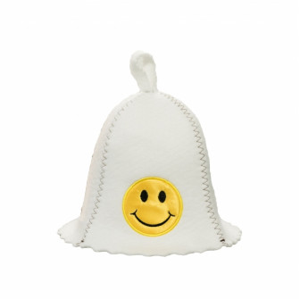 Sauna hat - smile, white