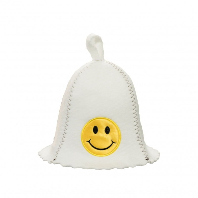 Sauna hat - smile, white