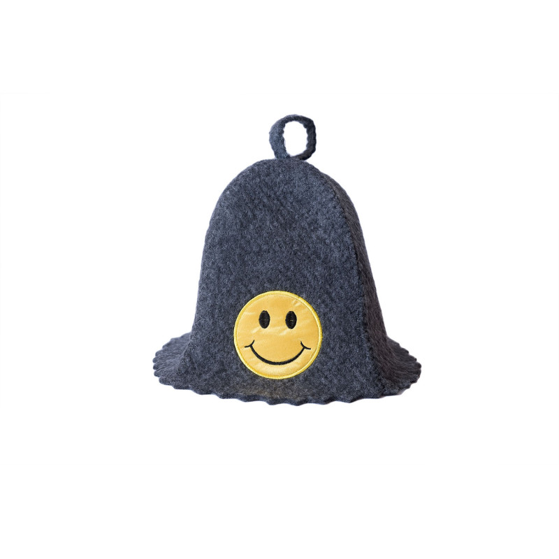 Sauna hat - smile, gray