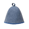 Sauna hat - Gray with a blue stripe - 0