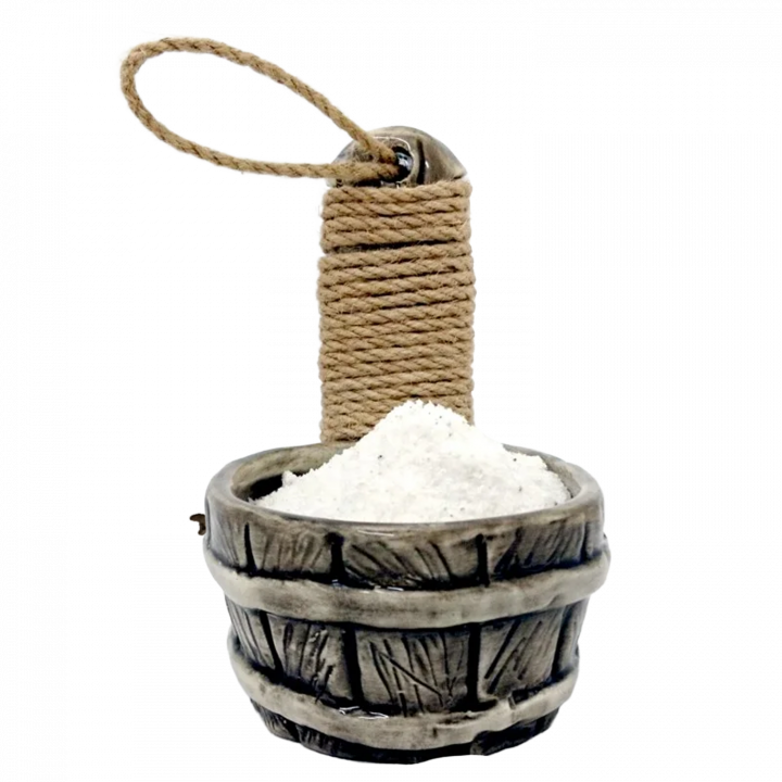Ceramic salt container for sauna - barrel 200 ml