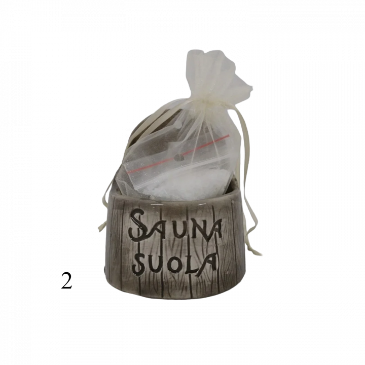 Ceramic salt container for sauna - dark 120 ml, model 2