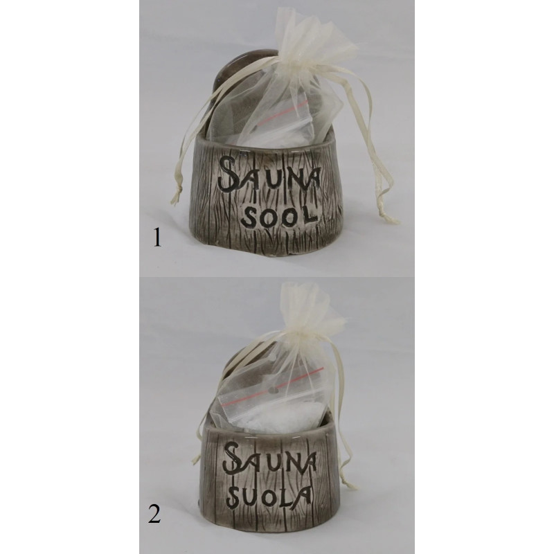 Ceramic salt container for sauna - dark 120