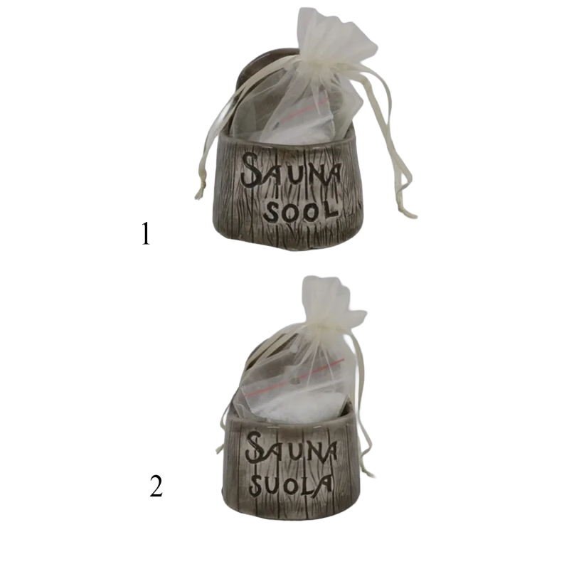Ceramic salt container for sauna - dark 120 ml