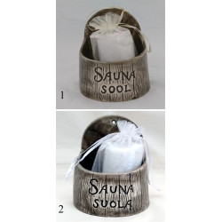 Ceramic salt container for sauna - dark 250 ml 