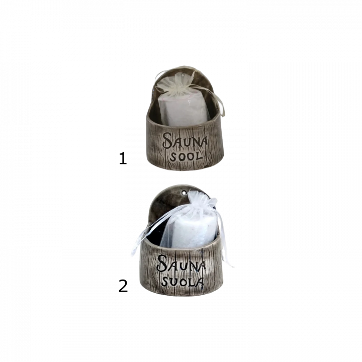 Ceramic salt container for sauna - dark 250 ml