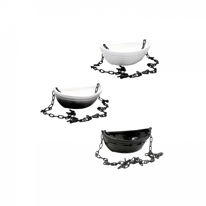 Ceramic container for scents - boat with chain