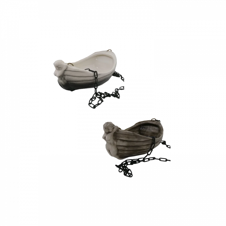 Ceramic container for scents - boat with girl