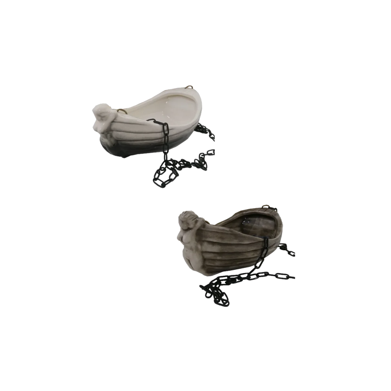 Ceramic container for scents - boat with girl