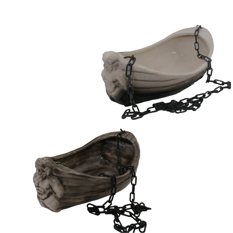 Ceramic container for scents - boat with Poseidon