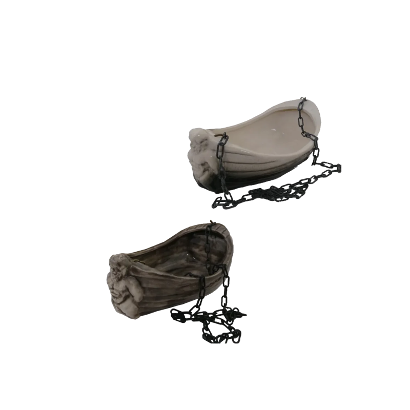 Ceramic container for scents - boat with Poseidon