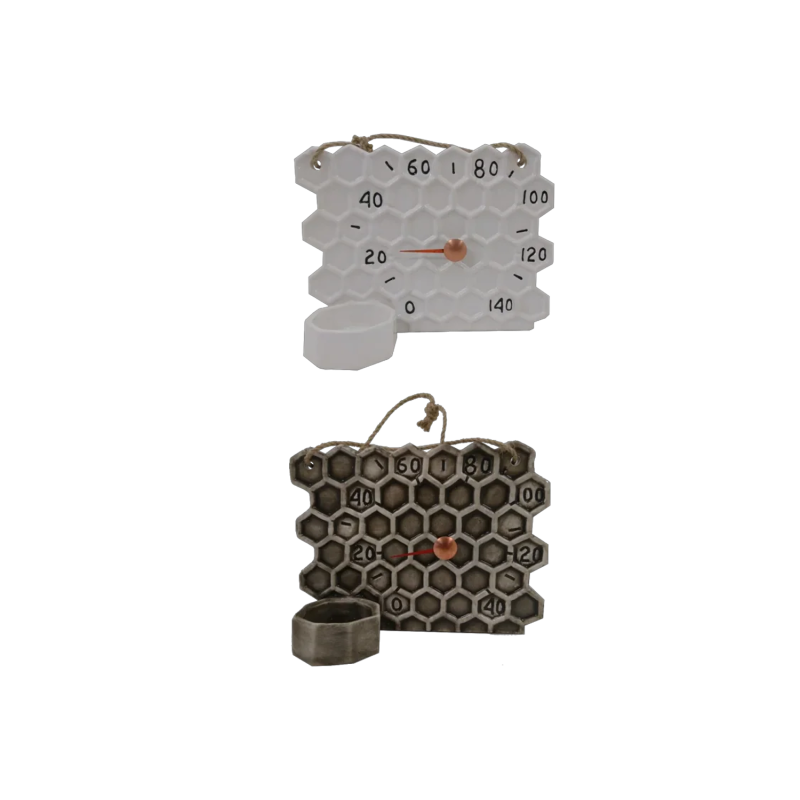 Ceramic sauna thermometer - honeycomb