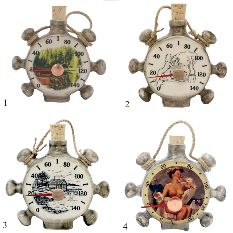 Ceramic sauna thermometer - ship's rudder