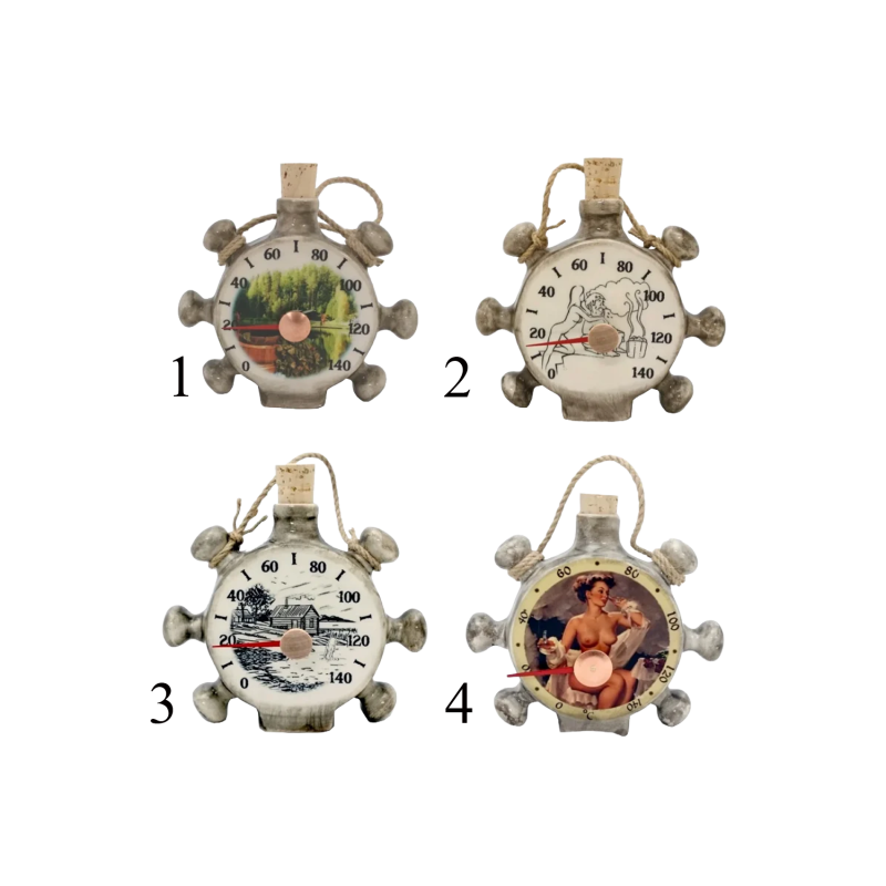 Ceramic sauna thermometer - ship's rudder