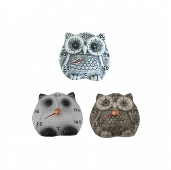 Ceramic sauna thermometer - owl