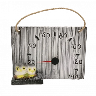 Ceramic sauna thermometer - owls