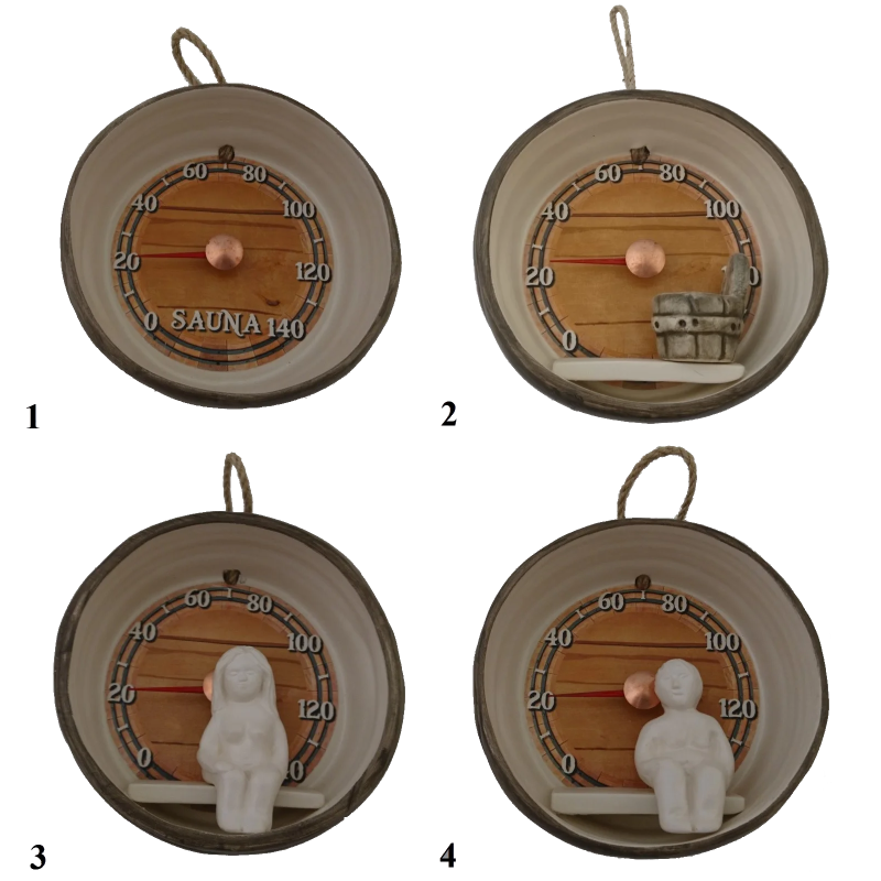 Ceramic sauna thermometer - barrel
