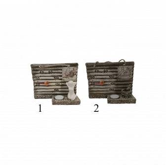 Ceramic sauna thermometer - with candle