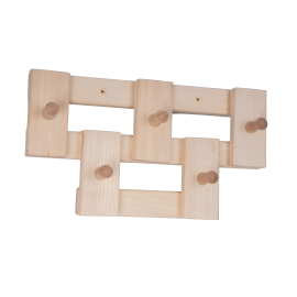 Linden wood hanger with 5 hooks 