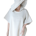 Linen poncho towel with hood - 0