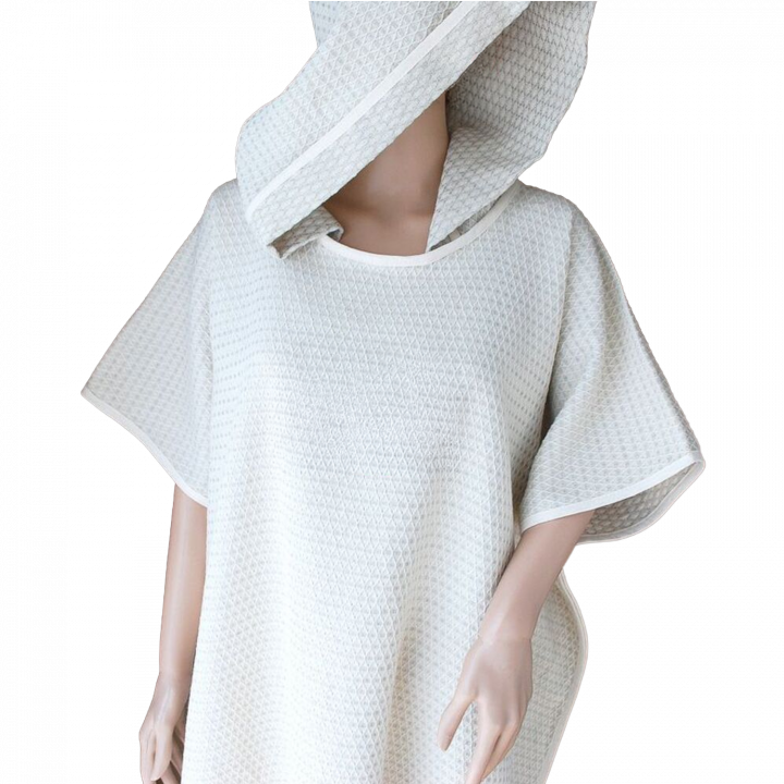 Linen poncho towel with hood