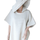 Linen poncho towel with hood